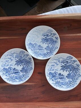 3 VINTAGE WEDGWOOD & CO COUNTRYSIDE SAUCERS